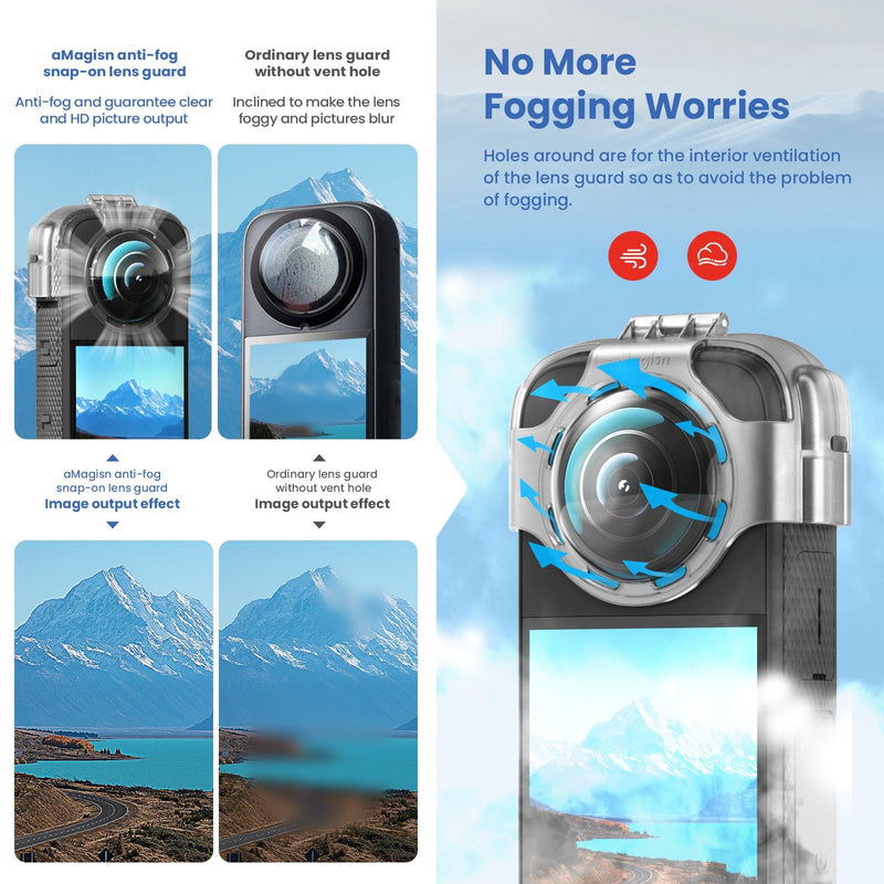 Amagisn Protective Lens Guard for Insta360 X3 Camera - Silicone Case