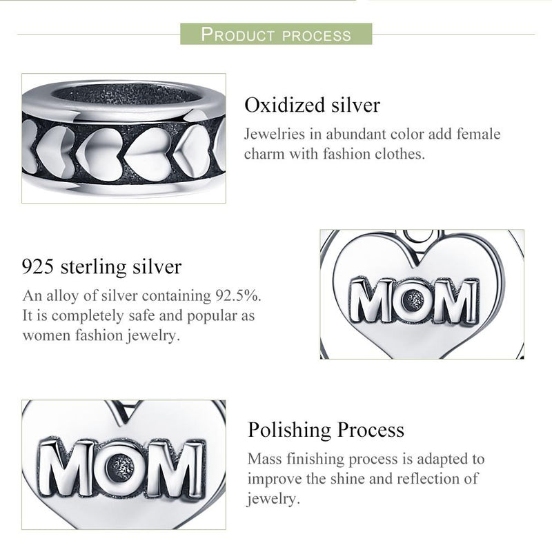 925 Sterling Silver Mothers Love Bead Bracelet Set Perfect For Mother&
