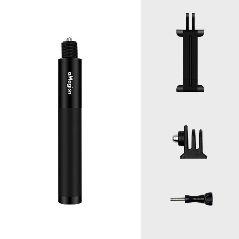 70cm Straight Pull Selfie Stick for Sports Cameras with 3 Jaw Screw - Rod+1/4 Turn 3 Jaw+Screw