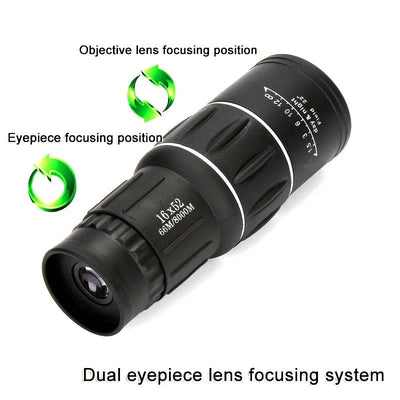 High Definition Monocular Telescope For Outdoor Bird Viewing - 16X52 Green Film - 16X52 Green Film