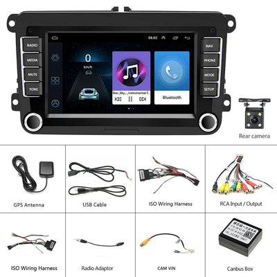 7 Inch Android Car Navigation Player For Volkswagen - 2 + 32G Wireless Carplay - Standard + 4Lights Camera