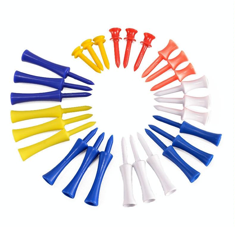 60-piece Golf Ribbon Needle Plastic Ball Tee - 37mm Size