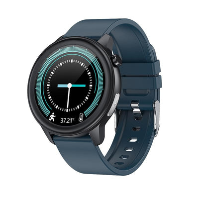 1.3 Inch Blue Silicone Heart Rate Smart Watch