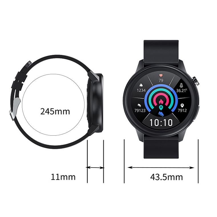 1.3 Inch Blue Silicone Heart Rate Smart Watch