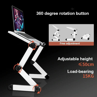 Portable Folding Laptop Desk with Height Adjustment and Storage