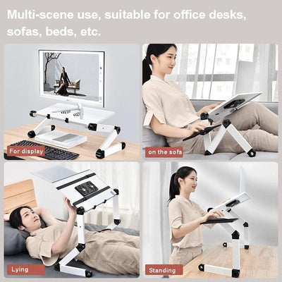 Portable Folding Laptop Desk with Height Adjustment and Storage