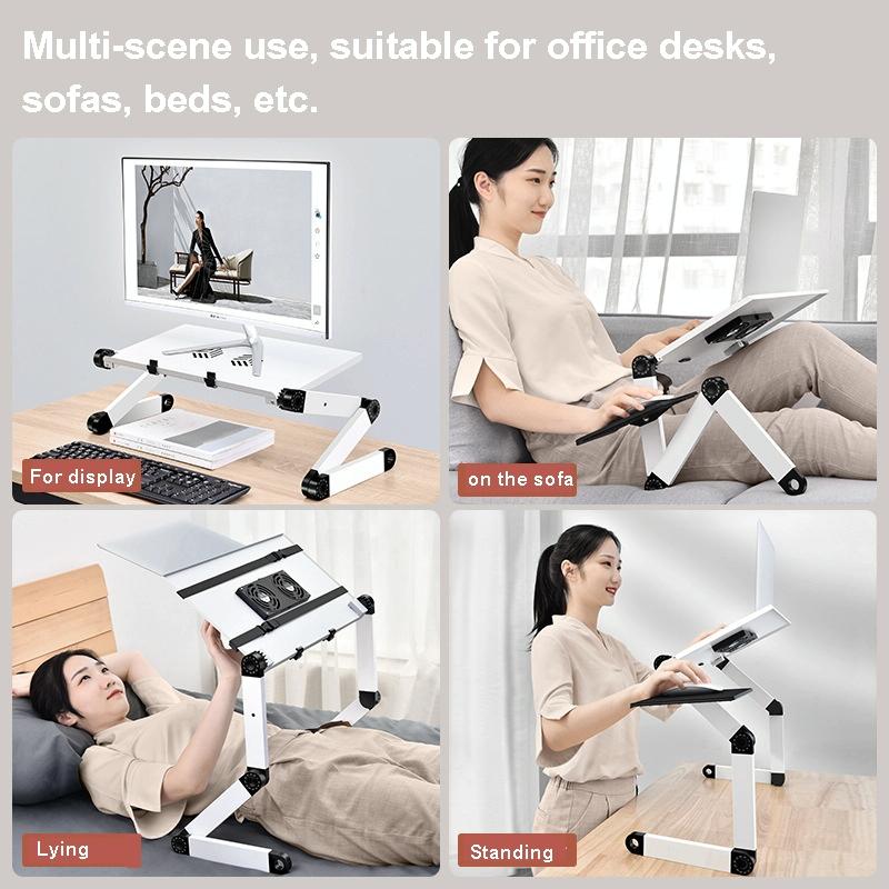 Portable Folding Laptop Desk with Height Adjustment and Storage