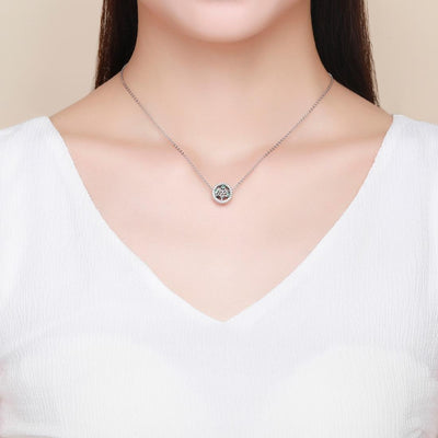 925 Sterling Silver Tree Of Life Diamond Pendant Set Style - Bead + Chain