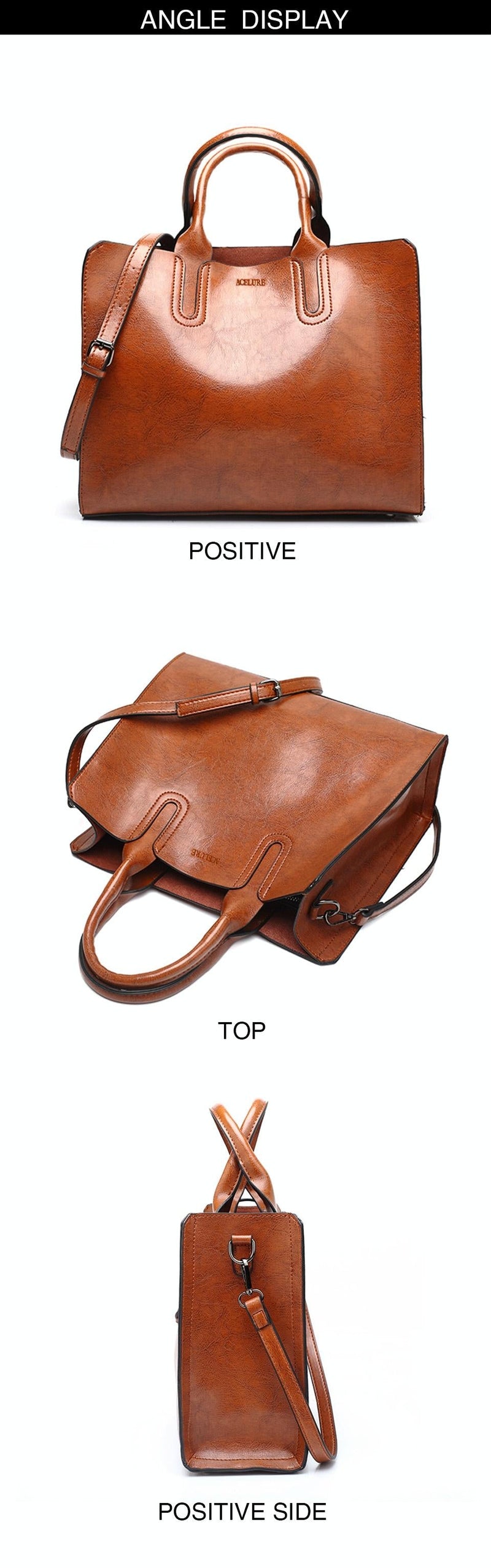 Leather Women Tote Bag for Casual Shoulder Carry