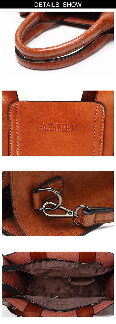 Leather Women Tote Bag for Casual Shoulder Carry