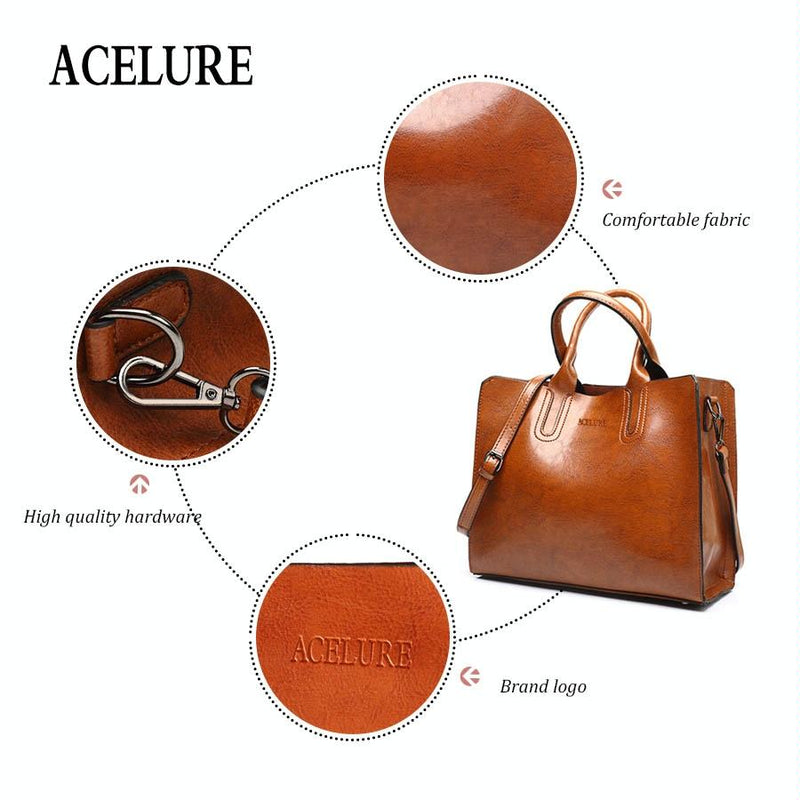 Leather Women Tote Bag for Casual Shoulder Carry