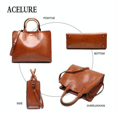Leather Women Tote Bag for Casual Shoulder Carry