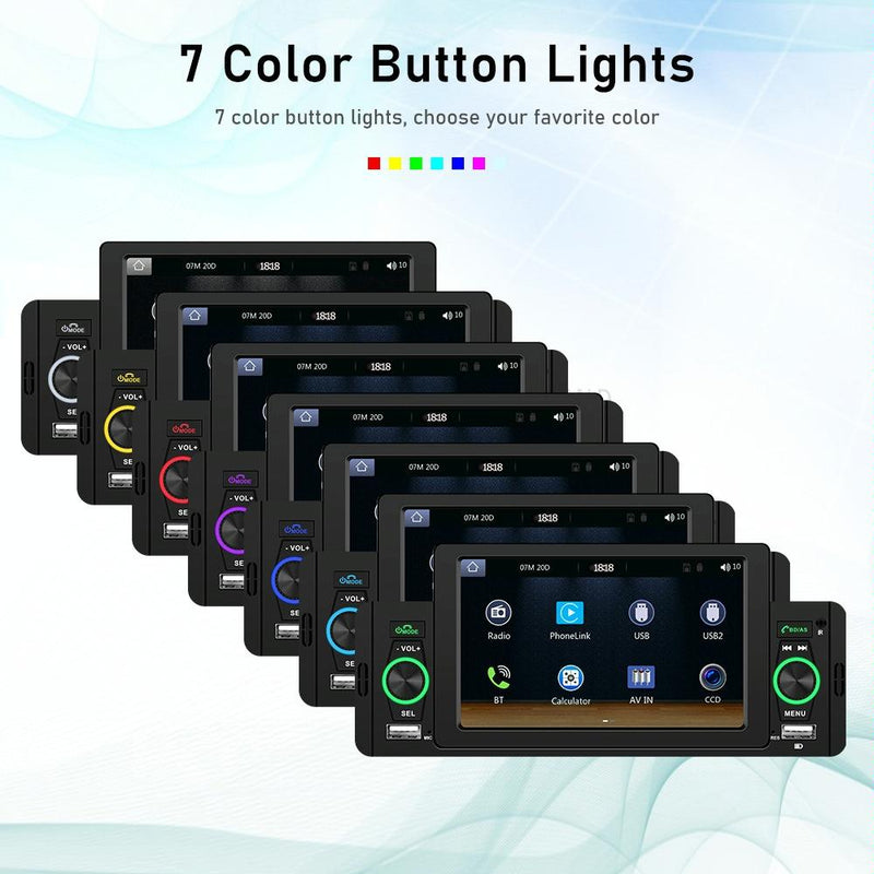 5 Inch Car Mp5 Inch Player W / Bluetooth & Microphone - Standard + 4 Lights Camera