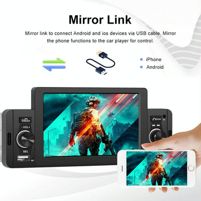 5 Inch Car Mp5 Inch Player W / Bluetooth & Microphone - Standard + 4 Lights Camera