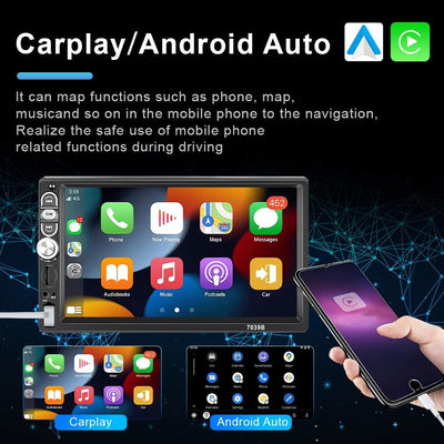 7 Inch Mp5 Bluetooth Carplay Player With Reversing Camera - Standard + 4 Lights