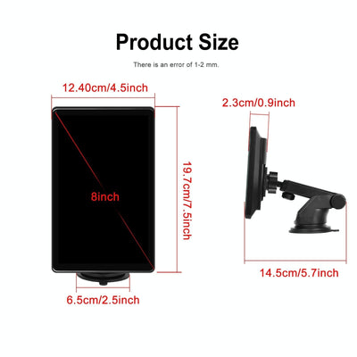 8 Inch Full Touch Car Screen Player - Horizontal / Vertical Carplay / Android Auto - With Camera