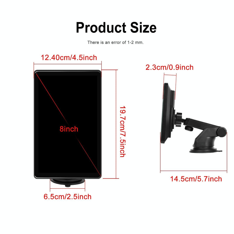 8 Inch Full Touch Car Screen Player - Horizontal / Vertical Carplay / Android Auto - With Camera