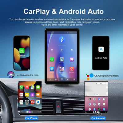 8 Inch Full Touch Car Screen Player - Horizontal / Vertical Carplay / Android Auto - With Camera