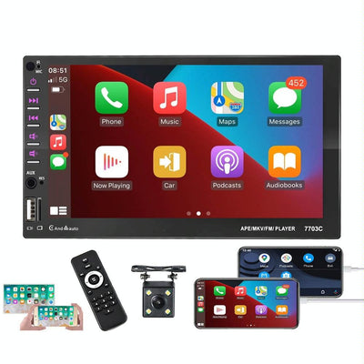 7 Inch Car Double Butt Mp5 Bluetooth Player + 4 Light Camera