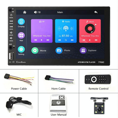 7 Inch Car Double Butt Mp5 Bluetooth Player + 4 Light Camera