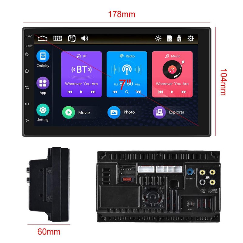 7 Inch Touch Dual Ingot Mp5 Bluetooth Player - Standard + 4 Lights Camera