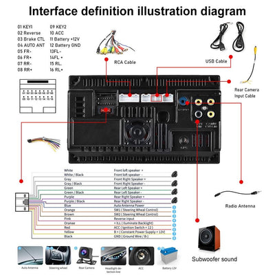 7 Inch Touch Dual Ingot Mp5 Bluetooth Player - Standard + 4 Lights Camera