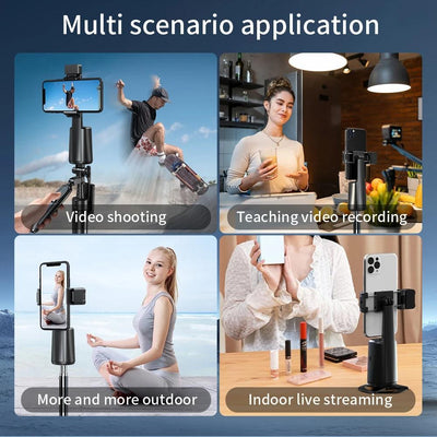 Auto Tracking Gimbal Stabilizer with Fill Light and Selfie Stick - 360 Degree Rotation - A200 Set 2