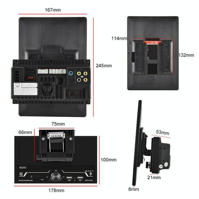 9.5 Inch Vertical Screen Car Mp5 Player - 2 Spindles + 4 Cameras
