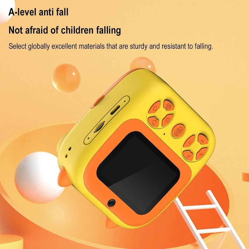 Instant Print Camera with Dual Lens - 2.8 Screen for Kids Blue - Yellow