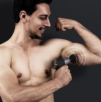 20-Speed Electric Shock Muscle Massage Gun With Lcd Screen - Black