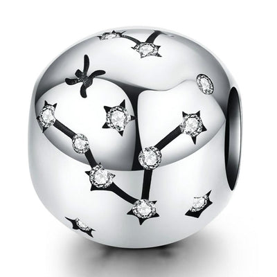 925 Sterling Silver Diy Zodiac Bracelet Beads Constellation Accessory Pisces Style - Pisces