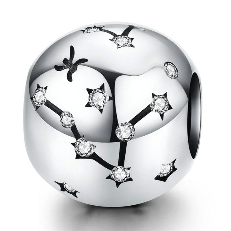 925 Sterling Silver Diy Zodiac Bracelet Beads Constellation Accessory Pisces Style - Pisces