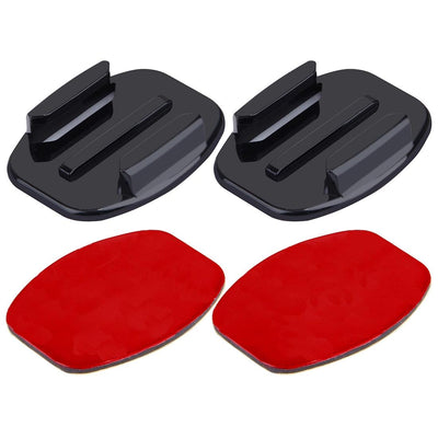 2 Flat Surface Mounts + 2 Adhesive Stickers For Action Cameras - Jaws Flex Clamp For Gopro Hero12