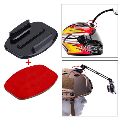 2 Flat Surface Mounts + 2 Adhesive Stickers For Action Cameras - Jaws Flex Clamp For Gopro Hero12