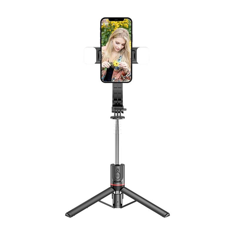 Bluetooth Remote Selfie Stick with Detachable Fill Light and Tripod