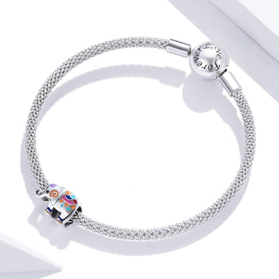 925 Sterling Silver Colorful Elephant Beads For Diy Bracelets & Necklaces