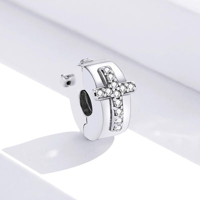 925 Sterling Silver Cross Bead Buckle For Diy Accessories
