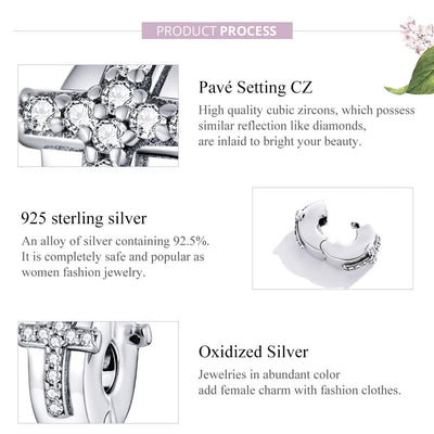 925 Sterling Silver Cross Bead Buckle For Diy Accessories