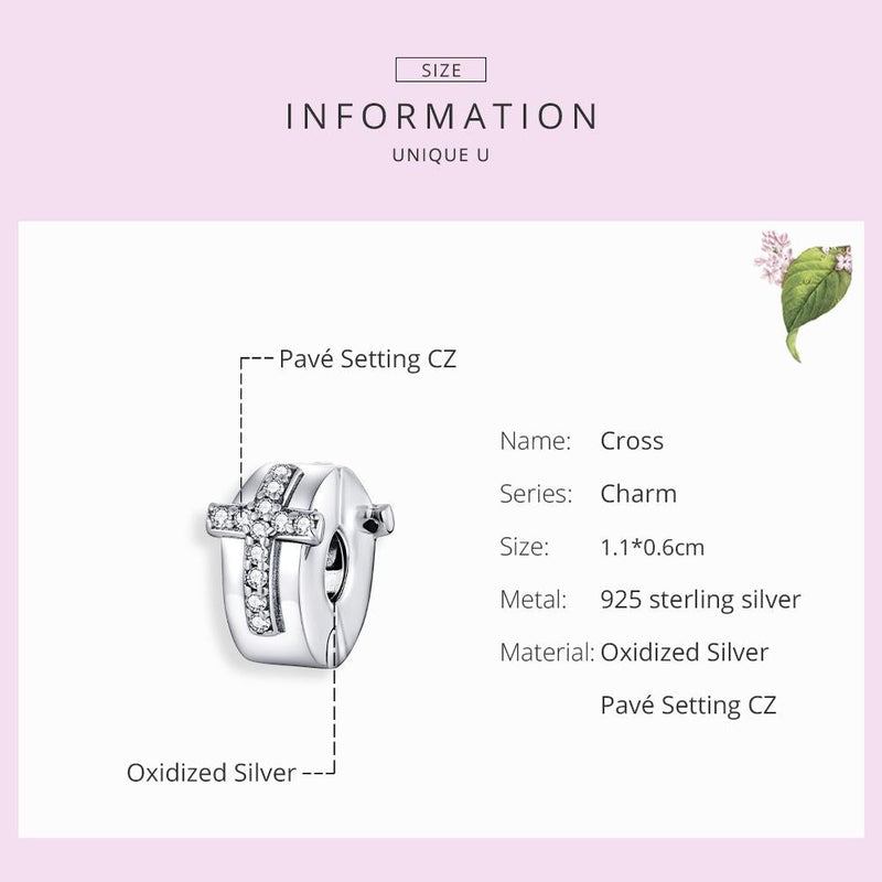 925 Sterling Silver Cross Bead Buckle For Diy Accessories