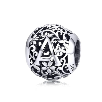 925 Sterling Silver Letter Beads For Diy Bracelets