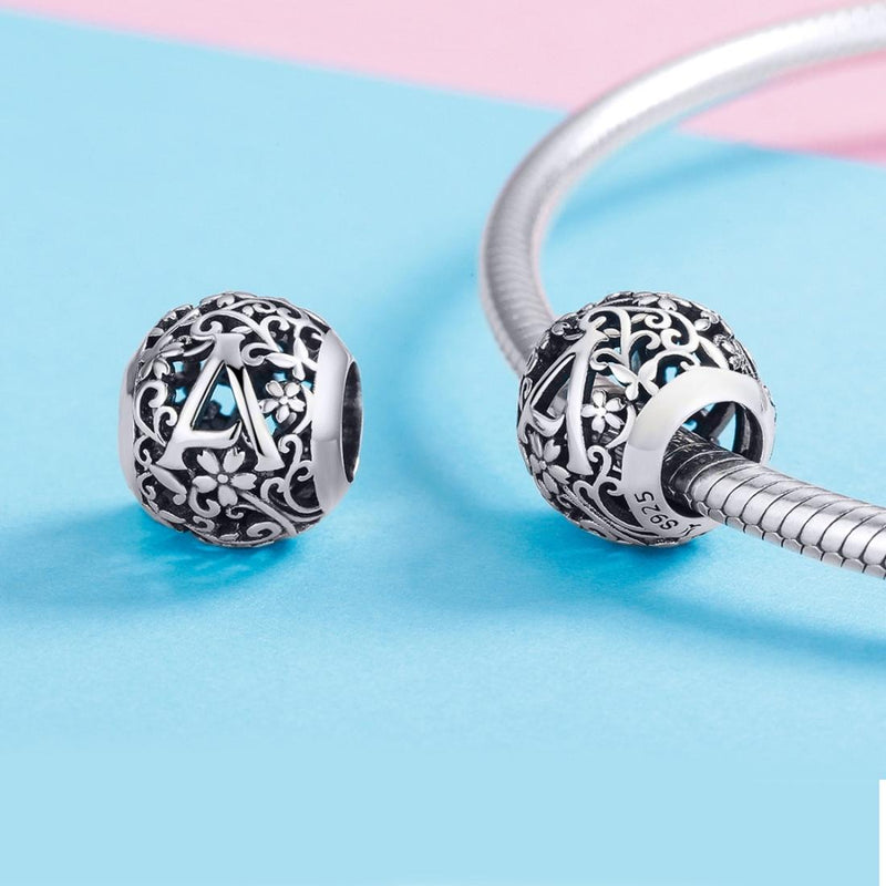 925 Sterling Silver Letter Beads For Diy Bracelets