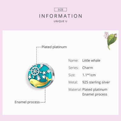 925 Sterling Silver Whale Star Beads For Diy Bracelets & Necklaces