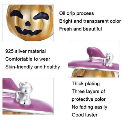 925 Sterling Silver Pumpkin Beads For Diy Oil Drops