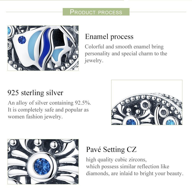 925 Sterling Silver Underwater World Fish & Crab Beads