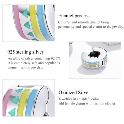 925 Sterling Silver Colorful Beaded Diy Jewelry Set