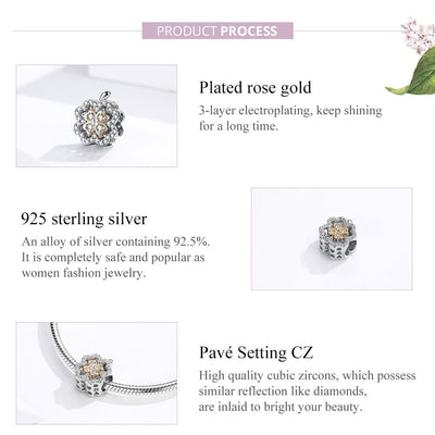 925 Sterling Silver Zircon Beaded Diy Bracelet Charm