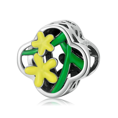 925 Sterling Silver Delicate Daffodil Beads For Diy Bracelets & Necklaces