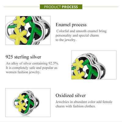 925 Sterling Silver Delicate Daffodil Beads For Diy Bracelets & Necklaces