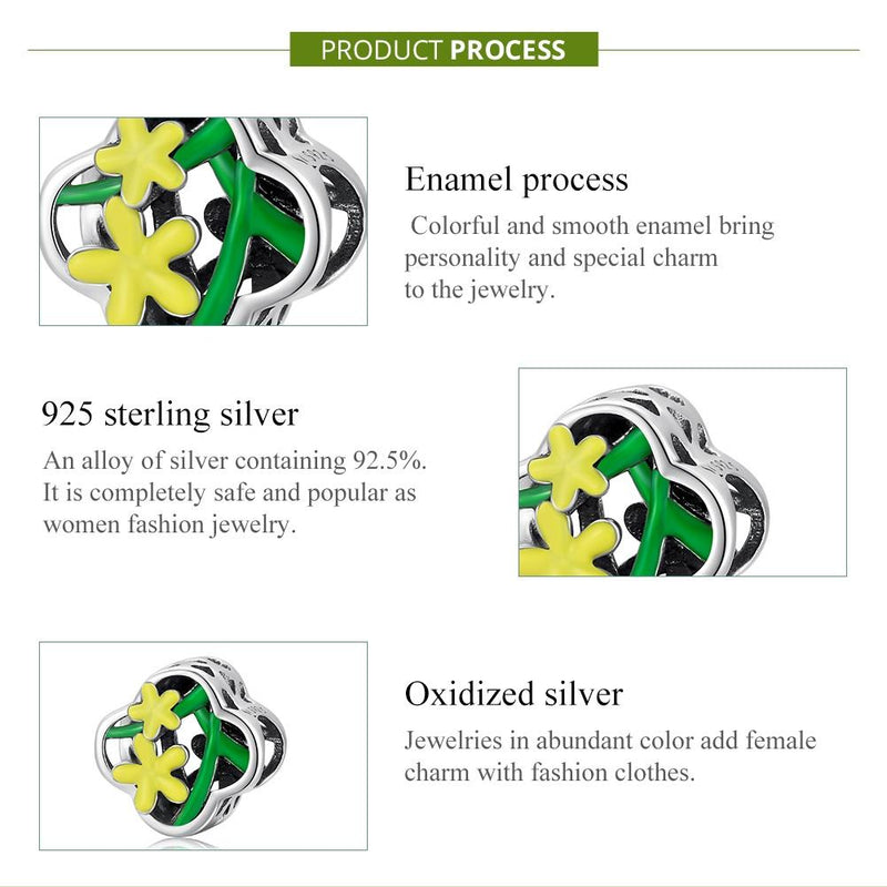 925 Sterling Silver Delicate Daffodil Beads For Diy Bracelets & Necklaces