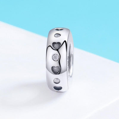 925 Sterling Silver Heart Shaped Beads For Diy Bracelets